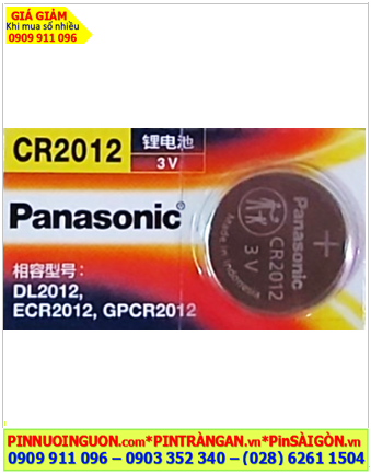 Panasonic CR2012; Panasonic CR2012 lithium 3v chính hãng _Xuất xứ Indonesia